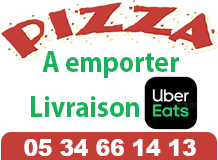 Pizzas à emporter ou livraison Uber Eats